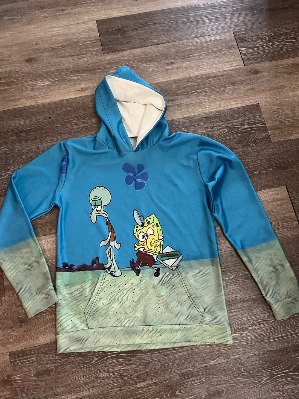 SpongeBob & Squidward Krusty Krab Pizza Hoodie Size S